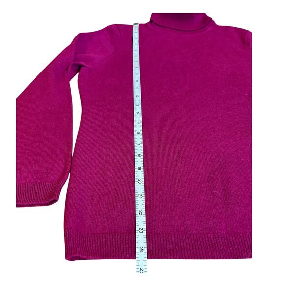 CHARTER CLUB Magenta 100% Cashmere Long Sleeve Turtleneck Sweater Women's XL - Picture 6 of 9